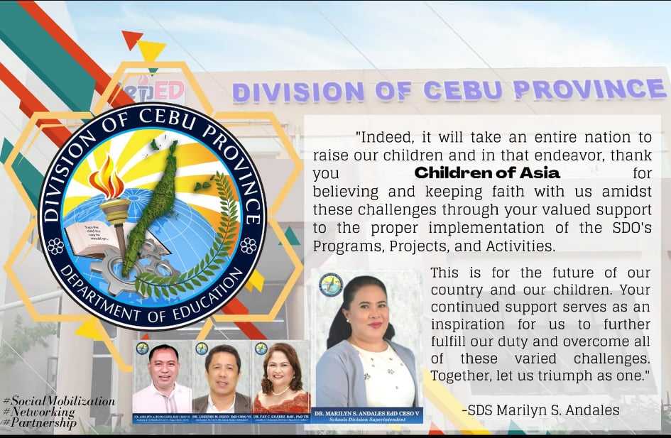 Message from DepEd Division of Cebu Province Project YUNIT Philippines